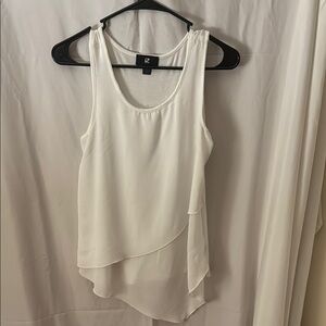 Iz Byer White Asymmetrical Tank Top